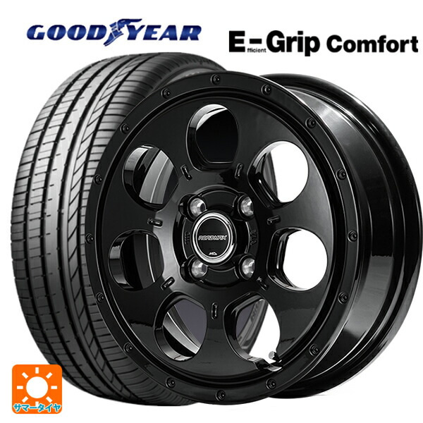 ミツビシ デリカミニ(FF車)(B3系)用 165/55R15 75V グッドイヤー エフィシェントグリップ コンフォート エムアイディー MIDホイール マッドエージェント セミグロスブラック 新品サマータイヤホイール 4本セット