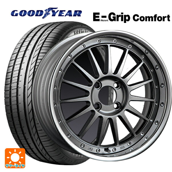 トヨタ プリウス(60系)用 195/60R17 90V グッドイヤー エフィシェントグリップ コンフォート タナベ SSR プロフェッサー TF1R チタンシルバー 新品サマータイヤホイール 4本セット