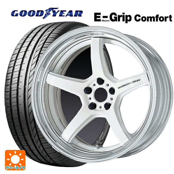 225/60R18 100V グッドイヤー エフィシェントグリップ コンフォート ワーク エモーション T5R 2P WHT 18-7J 国産車用 サマータイヤホイール4本セット