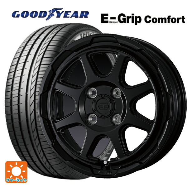 155/65R14 75H グッドイヤー エフィシェントグリップ コンフォート ウェッズ ウェッズ アドヴェンチャー スタットベルグ # セミマットブラック 14-4.5J 国産車用 サマータイヤホイール4本セット