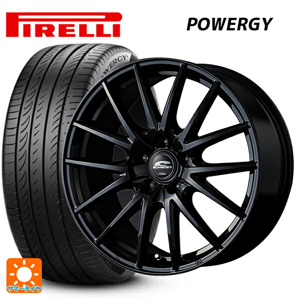 215/50R17 95W XL ピレリ パワジー 正規品 エムアイディー MIDホイール SQ27 メタリックブラック 17-7J 国産車用 サマータイヤホイール4本セット