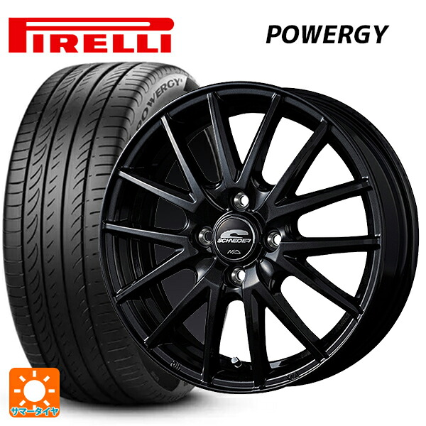 185/65R15 88H ピレリ パワジー 正規品 エムアイディー MIDホイール SQ27 メタリックブラック 15-5.5J 国産車用 サマータイヤホイール4本セット