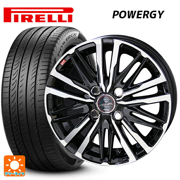 スズキ スイフト(ZC/ZD 13/43/53/83系)用 175/65R15 84H ピレリ パワジー 正規品 共豊 スマック クレスト サファイアブラックポリッシュ 新品サマータイヤホイール 4本セット