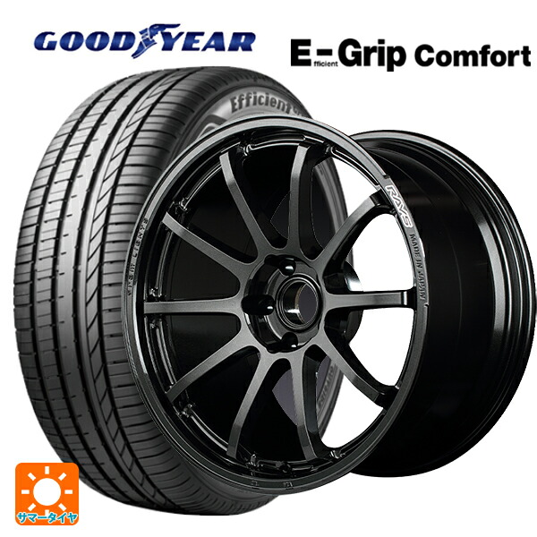 スバル WRX S4(VBH)用 255/40R18 99W XL グッドイヤー エフィシェントグリップ コンフォート レイズ グラムライツ 57NR 6NJ 新品サマータイヤホイール 4本セット