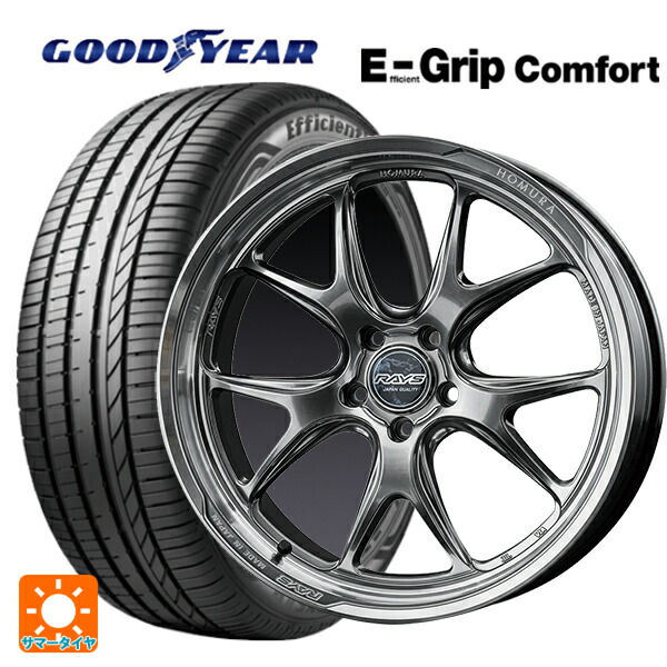 245/35R20 95W XL グッドイヤー エフィシェントグリップ コンフォート レイズ ホムラ 2X5RA QAJ 20-8.5J 国産車用 サマータイヤホイール4本セット