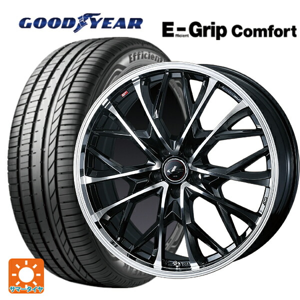 スバル レヴォーグ(VN系)用 225/40R19 93W XL グッドイヤー エフィシェントグリップ コンフォート ウェッズ レオニス MV パールブラックミラーカット 新品サマータイヤホイール 4本セット｜タイヤホイール専門店コニシタイヤ 136,920円