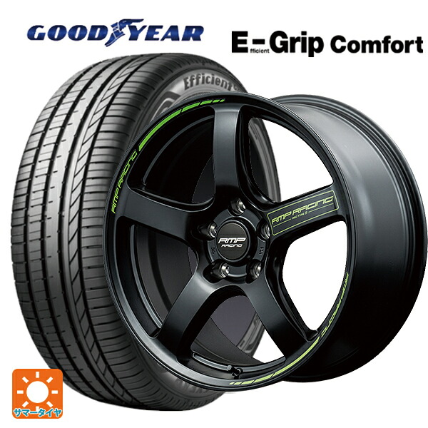195/45R17 81W グッドイヤー エフィシェントグリップ コンフォート エムアイディー MIDレーシング R50 タイプS セミグロスブラック 17-7J 国産車用 サマータイヤホイール4本セット