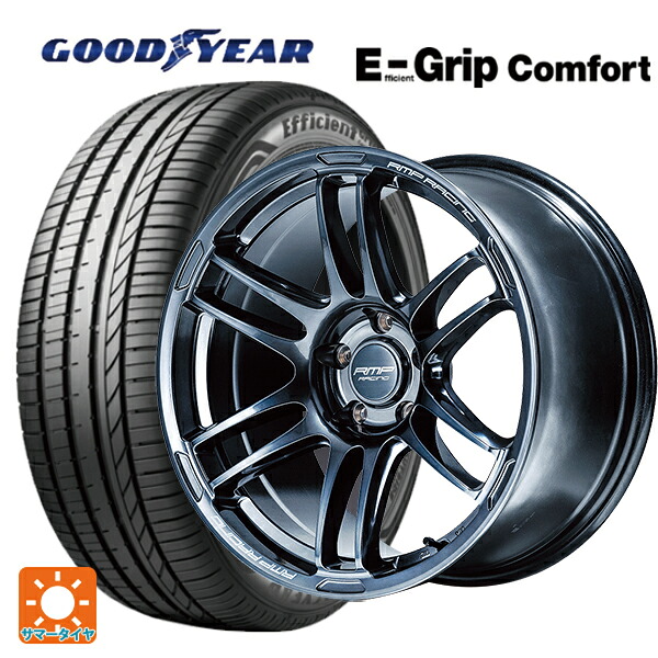 2024年製 245/40R18 97W XL グッドイヤー エフィシェントグリップ コンフォート # エムアイディー MIDレーシング R26 ディープチタンシルバー 18-8J 国産車用 サマータイヤホイール4本セット