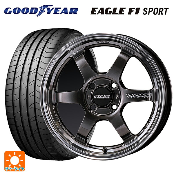 195/50R16 84V グッドイヤー イーグルF1 スポーツ レイズ ボルクレーシング TE37KCR プログレッシブモデル HF 16-6J 国産車用 サマータイヤホイール4本セット