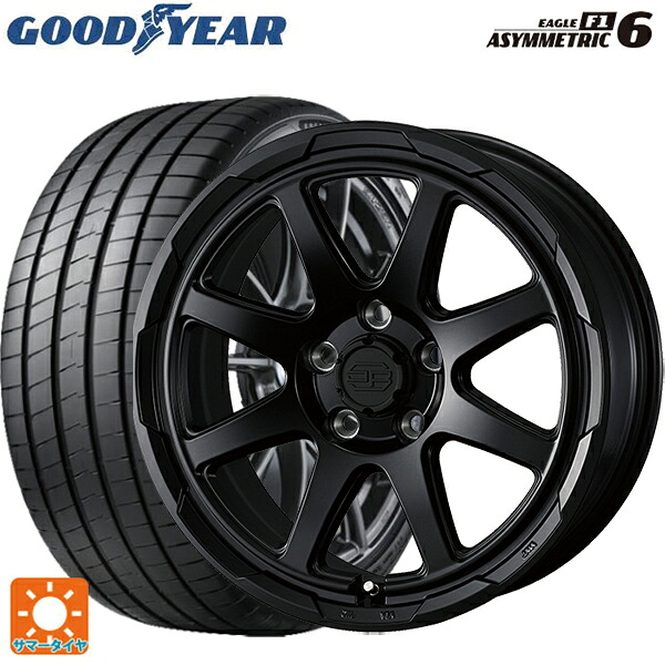 225/55R17 97Y グッドイヤー イーグル F1 アシメトリック6 ウェッズ ウェッズ アドヴェンチャー スタットベルグ # セミマットブラック 17-7J 国産車用 サマータイヤホイール4本セット