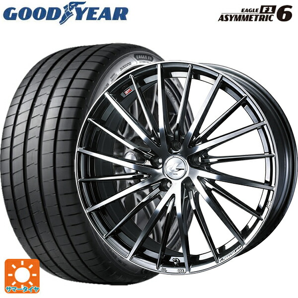 トヨタ GRヤリス(PA系)用 255/35R18 94Y XL グッドイヤー イーグル F1 アシメトリック6 ウェッズ レオニス FR ブラックメタルコートミラーカット 新品サマータイヤホイール 4本セット