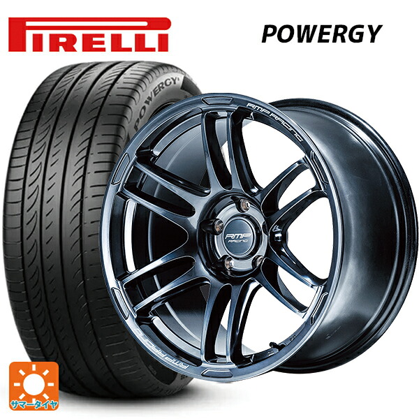 225/60R18 100H ピレリ パワジー 正規品 エムアイディー MIDレーシング R26 ディープチタンシルバー 18-7.5J 国産車用 サマータイヤホイール4本セット