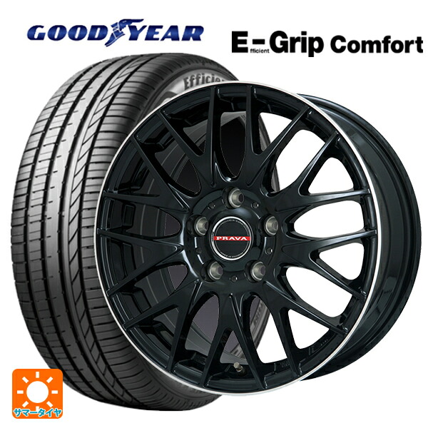2024年製 185/60R16 86H グッドイヤー エフィシェントグリップ コンフォート ビックウェイ レイシーン プラバ 9M Jr2 GBK/ﾘﾑP 16-6.5J 国産車用 サマータイヤホイール4本セット