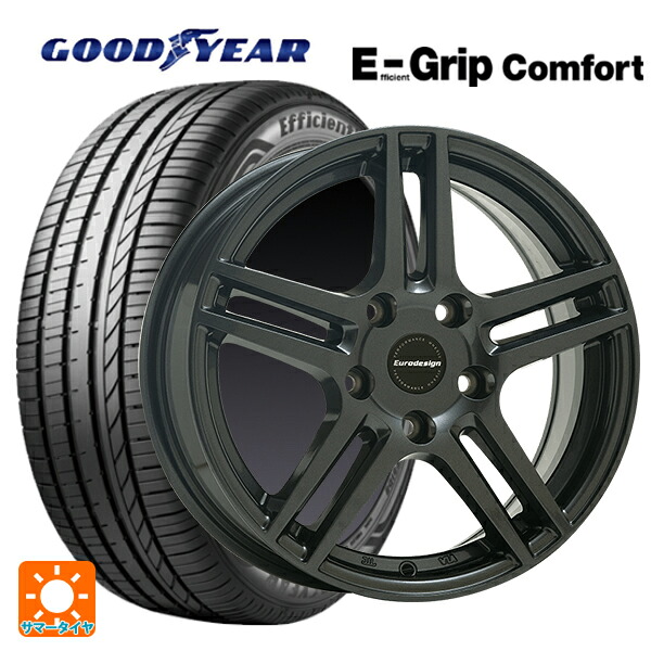 フォルクスワーゲン ゴルフ7(AU系)用 195/65R15 91H グッドイヤー エフィシェントグリップ コンフォート 阿部商会 ユーロデザイン アイガー ガンメタリック 新品サマータイヤホイール 4本セット｜タイヤホイール専門店コニシタイヤ
