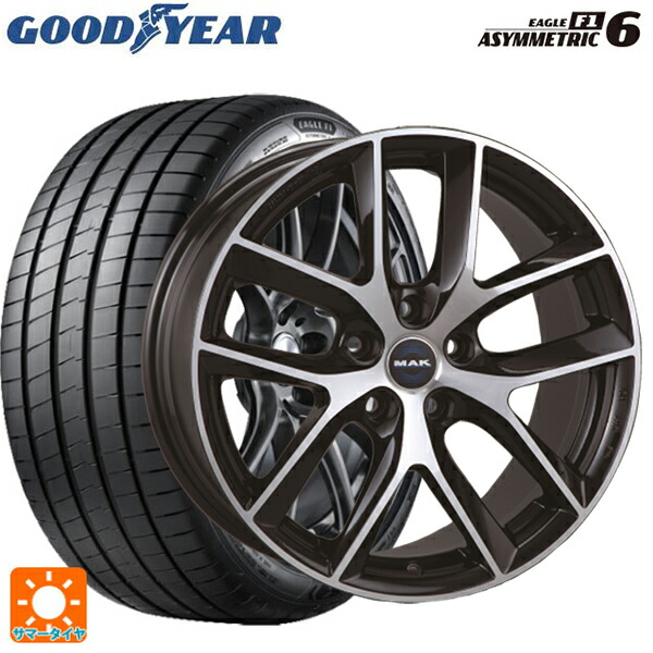 トヨタ アルファード(30系)用 245/40R19 98Y XL グッドイヤー イーグル F1 アシメトリック6 阿部商会 マック ボルテージFF ブラックミラー 新品サマータイヤホイール 4本セット