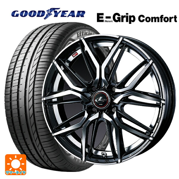 トヨタ ヤリス(10系)用 195/45R17 81W グッドイヤー エフィシェントグリップ コンフォート ウェッズ レオニス LM PBMC 新品サマータイヤホイール 4本セット｜タイヤホイール専門店コニシタイヤ