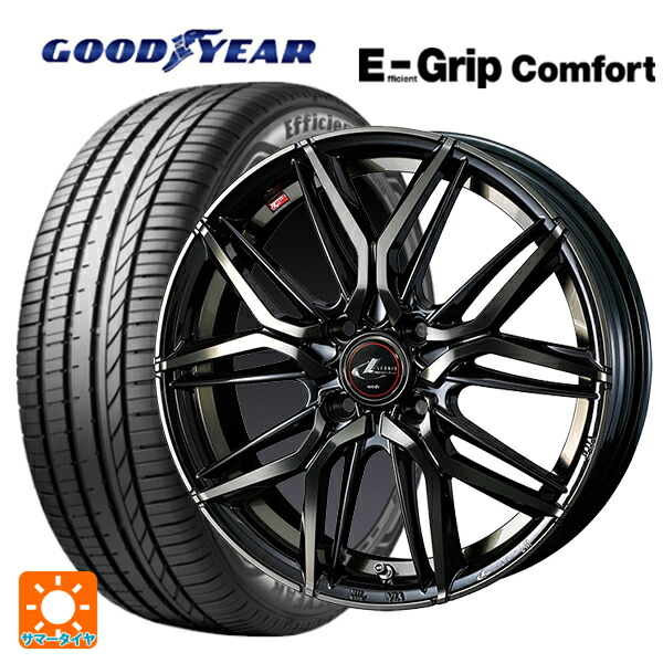 165/50R15 73V グッドイヤー エフィシェントグリップ コンフォート ウェッズ レオニス LM PBMC/TI 15-4.5J 国産車用 サマータイヤホイール4本セット