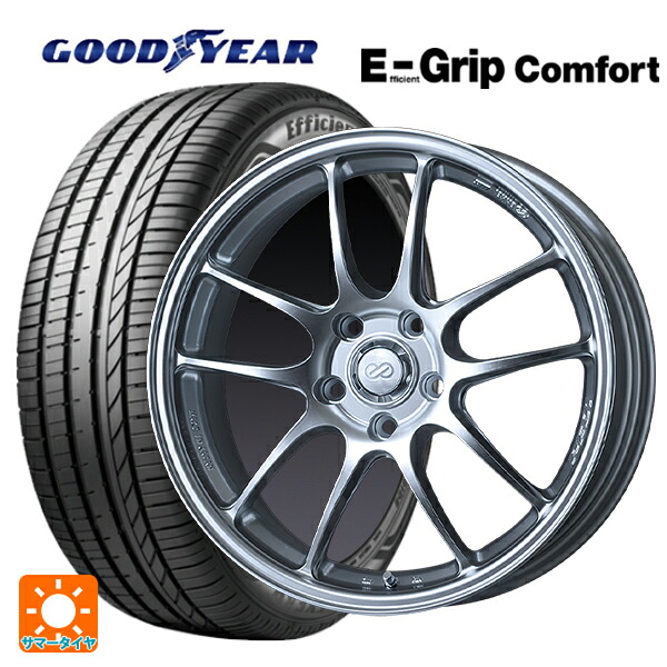 トヨタ ハリアー(80系)用 225/60R18 100V グッドイヤー エフィシェントグリップ コンフォート エンケイ パフォーマンスライン PF01 スパークルシルバー 新品サマータイヤホイール 4本セット