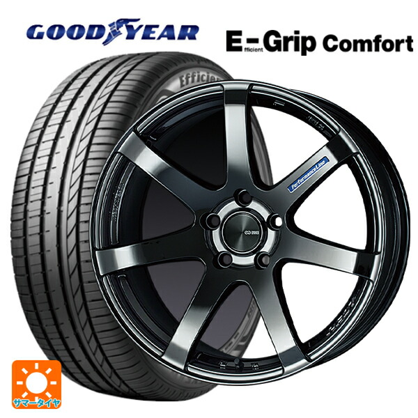 245/50R18 100W グッドイヤー エフィシェントグリップ コンフォート エンケイ パフォーマンスライン PF07 SBK 18-9J 国産車用 サマータイヤホイール4本セット