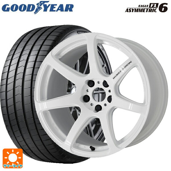 スバル WRX S4(VBH)用 245/40R18 97Y XL グッドイヤー イーグル F1 アシメトリック6 ワーク エモーション T7R WHT 新品サマータイヤホイール 4本セット