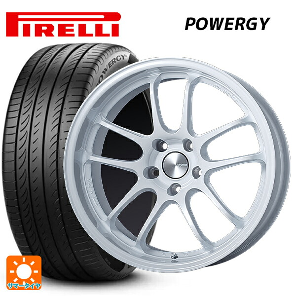 トヨタ GRヤリス(PA系)用 235/40R18 95W XL ピレリ パワジー 正規品 エンケイ パフォーマンスライン PF01 EVO パールホワイト 新品サマータイヤホイール 4本セット