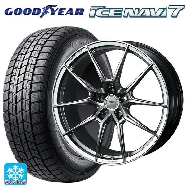 トヨタ アルファード(30系)用 235/50R18 97Q グッドイヤー アイスナビ7(数量限定) # ウェッズ エフゼロ FZ-6 ダイヤモンドブラック 新品スタッドレスタイヤホイール 4本セット|タイヤホイール専門店コニシタイヤ