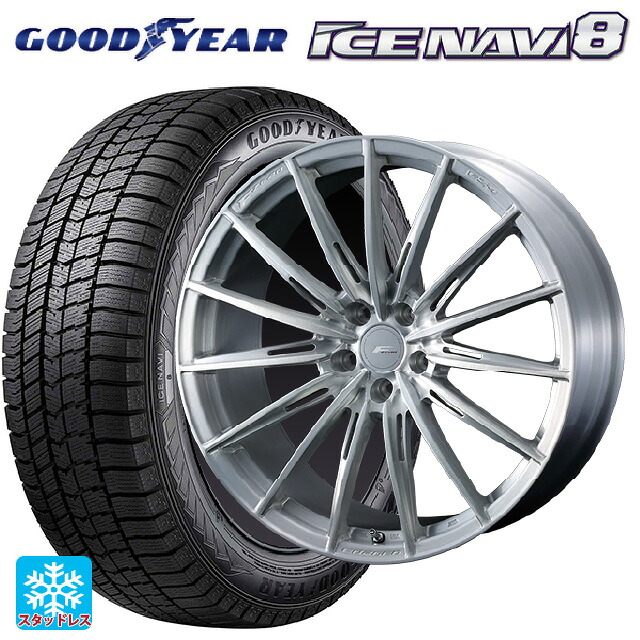 ホンダ ステップワゴン(RP6~8)用 225/40R18 92Q XL グッドイヤー アイスナビ8 ウェッズ エフゼロ FZ-4 BRUSHED 新品スタッドレスタイヤホイール 4本セット