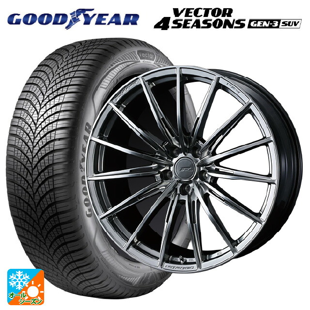 マツダ CX-80(KL5/KL3系)用 235/60R18 107W XL グッドイヤー ベクター4シーズンズ ジェン3 SUV ウェッズ エフゼロ FZ-4 DIAMOND BLACK 新品オールシーズンタイヤホイール 4本セット
