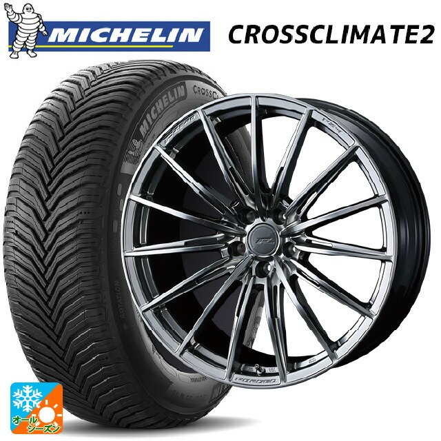 スバル レガシィアウトバック(BS系)用 225/60R18 104W XL ミシュラン クロスクライメイト2 正規品 ウェッズ エフゼロ FZ-4 DIAMOND BLACK 新品オールシーズンタイヤホイール 4本セット