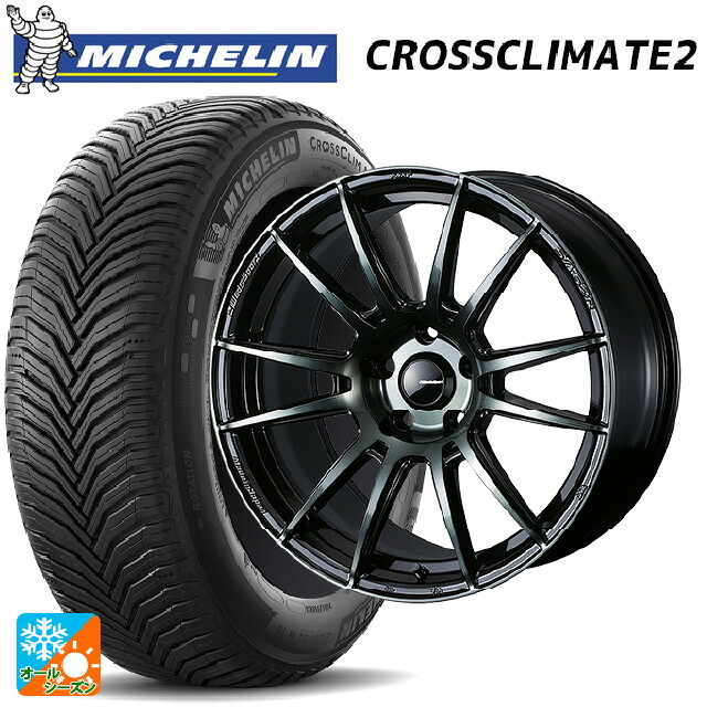 ミツビシ デリカD:5(3DA系)用 225/60R18 104W XL ミシュラン クロスクライメイト2 正規品 ウェッズ ウェッズスポーツ SA62R WBC 新品オールシーズンタイヤホイール 4本セット