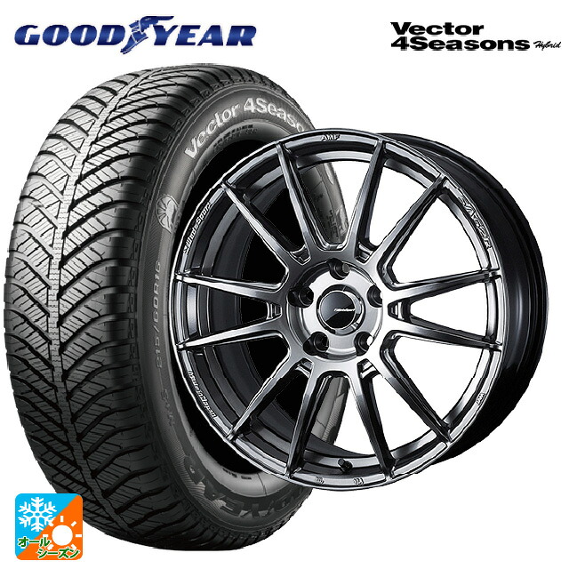 トヨタ ヴォクシー(90系)用 215/45R18 89H グッドイヤー ベクターフォーシーズンズ ハイブリッド ウェッズ ウェッズスポーツ SA62R PSB 新品オールシーズンタイヤホイール 4本セット｜タイヤホイール専門店コニシタイヤ
