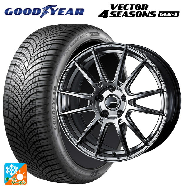 225/45R17 94W XL グッドイヤー ベクター4シーズンズ ジェン3 ウェッズ ウェッズスポーツ SA62R PSB 17-7J 国産車用 オールシーズンタイヤホイール4本セット