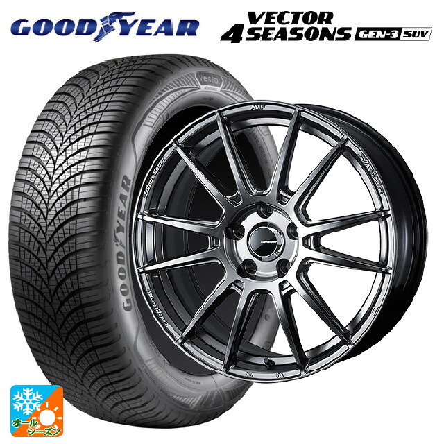 トヨタ bZ4X(11/15系)用 235/60R18 107W XL グッドイヤー ベクター4シーズンズ ジェン3 SUV ウェッズ ウェッズスポーツ SA62R PSB 新品オールシーズンタイヤホイール 4本セット