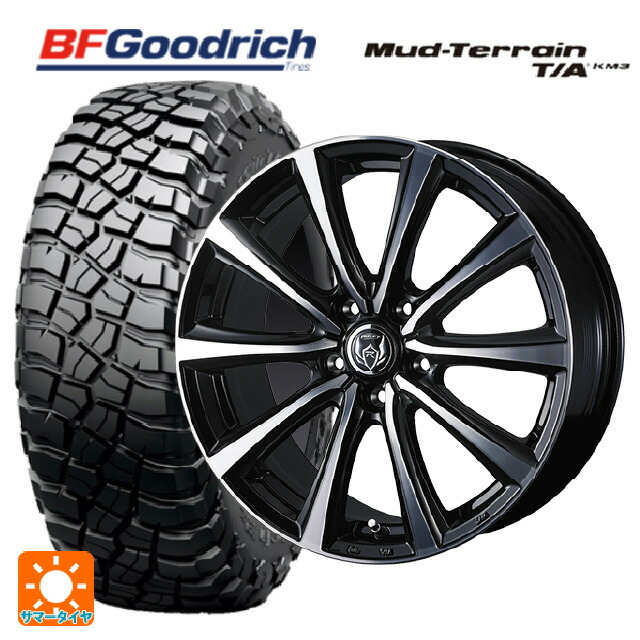 225/75R16 115/112Q BFグッドリッチ マッドテレーン TA KM3 ブラックレター 正規品 ウェッズ ライツレー MS ブラックメタリックポリッシュ 16-6.5J 国産車用 サマータイヤホイール4本セット