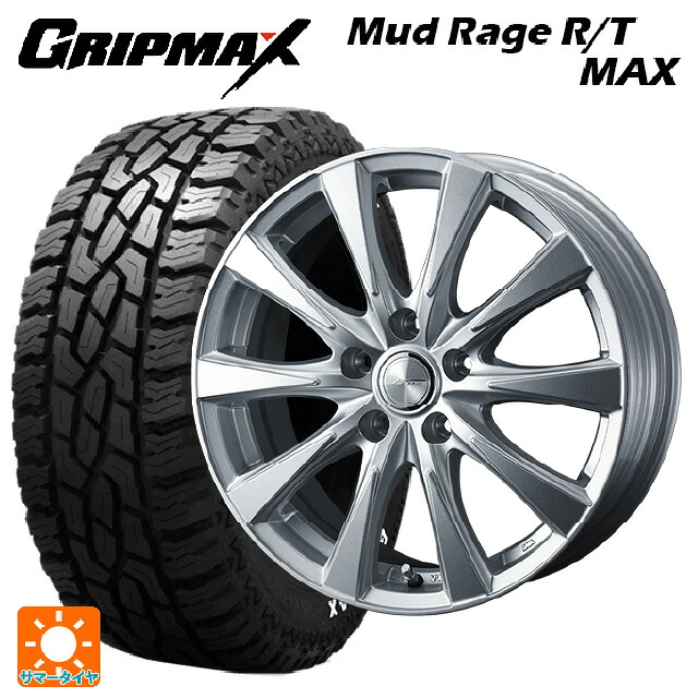 ミツビシ デリカD:5(3DA系)用 215/70R16 100/97R グリップマックス マッドレイジ RTマックス ホワイトレター ウェッズ ジョーカー スピリッツ シルバー 新品サマータイヤホイール 4本セット 66,578円