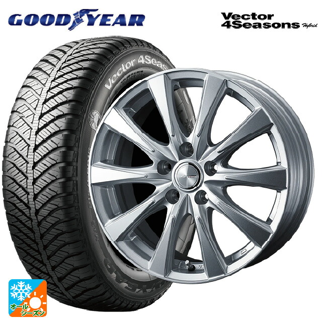 トヨタ ライズハイブリッド(A202)用 195/65R16 92H グッドイヤー ベクターフォーシーズンズ ハイブリッド ウェッズ ジョーカー スピリッツ シルバー 新品オールシーズンタイヤホイール 4本セット｜タイヤホイール専門店コニシタイヤ