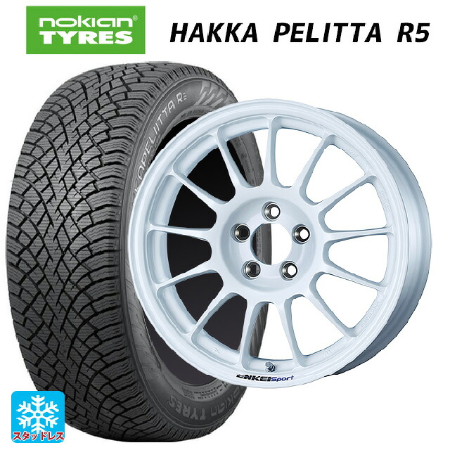 205/60R16 96R XL ノキアン ハッカペリッタR5 エンケイ エンケイスポーツ RC-T5 White 16-6.5J 国産車用 スタッドレスタイヤホイール4本セット|タイヤホイール専門店コニシタイヤ