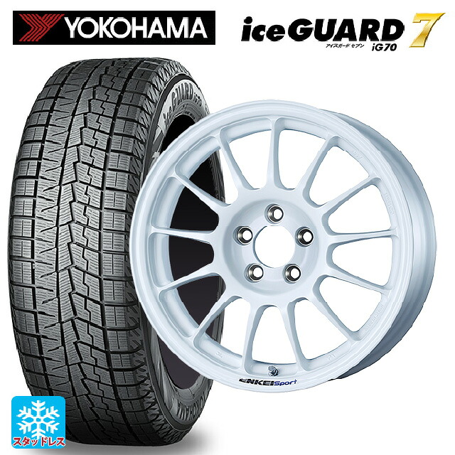 2025年製 185/60R15 84Q ヨコハマ アイスガード7(IG70) # エンケイ エンケイスポーツ RC-T5 White 15-6J 国産車用 スタッドレスタイヤホイール4本セット