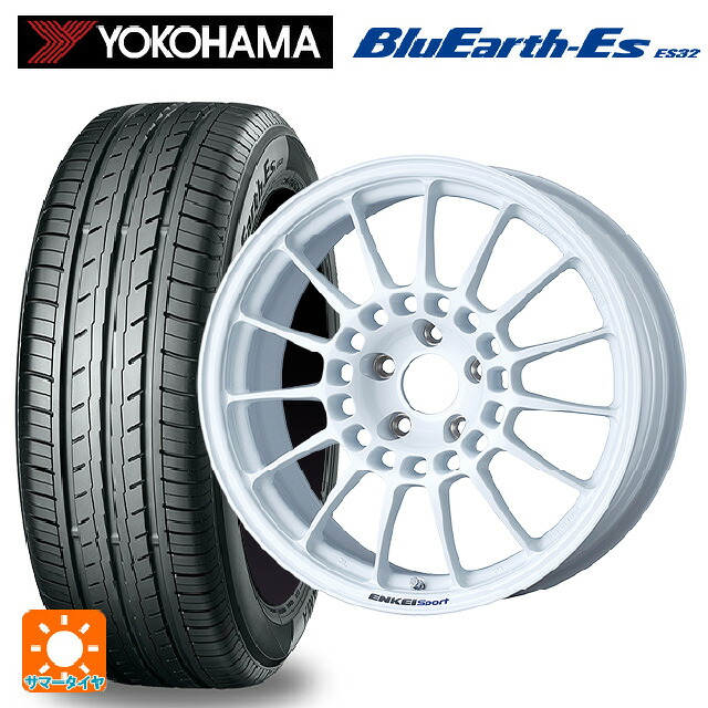 スバル レヴォーグ(VN系)用 225/45R18 95W ヨコハマ ブルーアースEs ES32 # エンケイ エンケイスポーツ RC-T5 White 新品サマータイヤホイール 4本セット