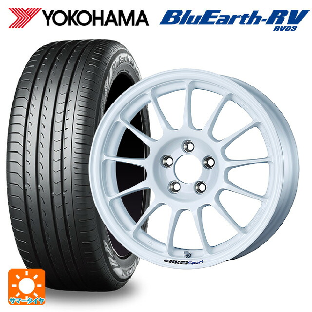 185/65R15 88H ヨコハマ ブルーアース RV03 エンケイ エンケイスポーツ RC-T5 White 15-6J 国産車用 サマータイヤホイール4本セット|タイヤホイール専門店コニシタイヤ