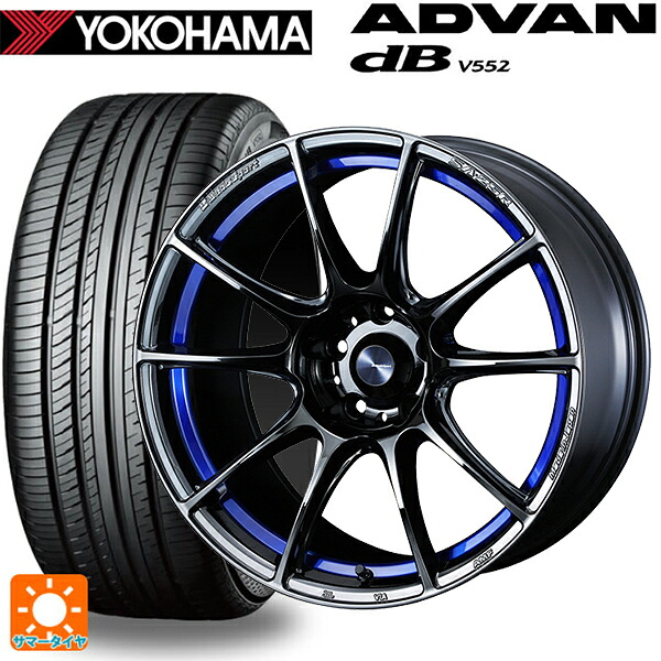 ミツビシ アウトランダーPHEV(5LA GNOW)用 235/60R18 107W XL ヨコハマ アドバンデシベル V552 for SUV 正規品 ウェッズ ウェッズスポーツ SA25R BLC2 新品サマータイヤホイール 4本セット