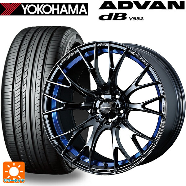 ミツビシ アウトランダーPHEV(5LA GNOW)用 235/60R18 107W XL ヨコハマ アドバンデシベル V552 for SUV 正規品 ウェッズ ウェッズスポーツ SA20R BLC2 新品サマータイヤホイール 4本セット