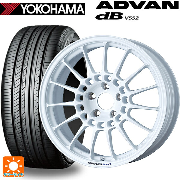 ミツビシ アウトランダーPHEV(5LA GNOW)用 235/60R18 107W XL ヨコハマ アドバンデシベル V552 for SUV 正規品 エンケイ エンケイスポーツ RC-T5 White 新品サマータイヤホイール 4本セット｜タイヤホイール専門店コニシタイヤ