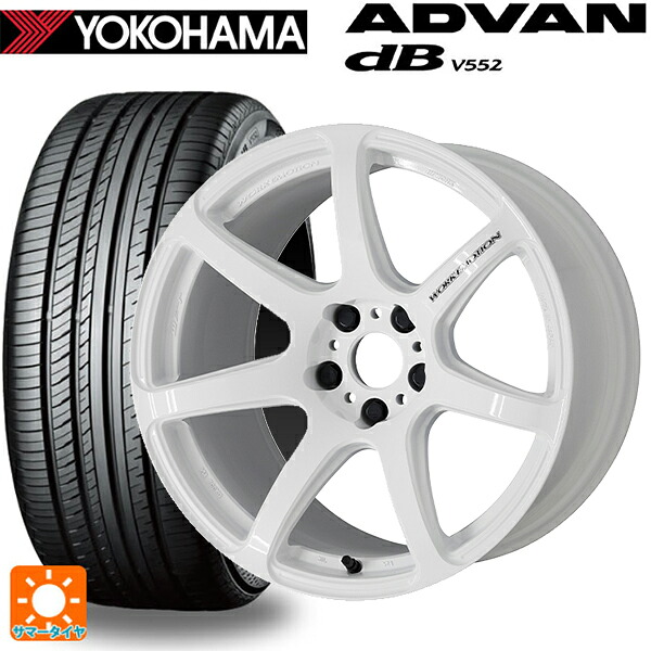 トヨタ bZ4X(11/15系)用 235/60R18 107W XL ヨコハマ アドバンデシベル V552 for SUV 正規品 ワーク エモーション T7R WHT 新品サマータイヤホイール 4本セット