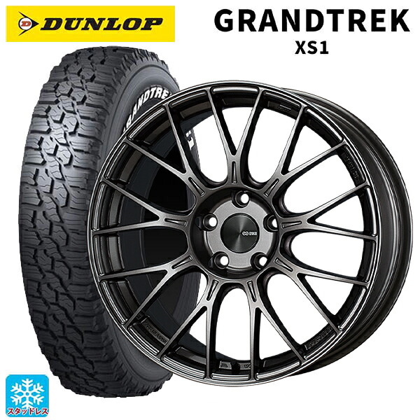 2024年製 215/70R16 100/97N ダンロップ グラントレックXS1 ホワイトレター # エンケイ パフォーマンスライン PFM1 ダークシルバー 16-6.5J 国産車用 スタッドレスタイヤホイール4本セット