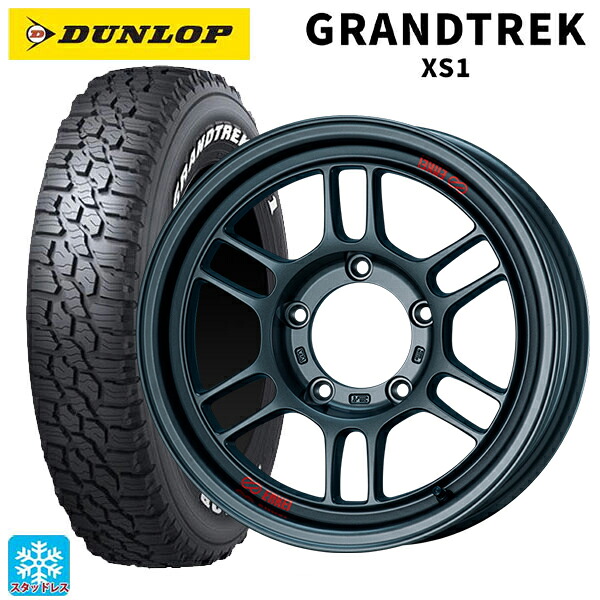 2024年製 215/70R16 100/97N ダンロップ グラントレックXS1 ホワイトレター # エンケイ オールロード RPT1 マットダークガンメタリック 16-5.5J 国産車用 スタッドレスタイヤホイール4本セット