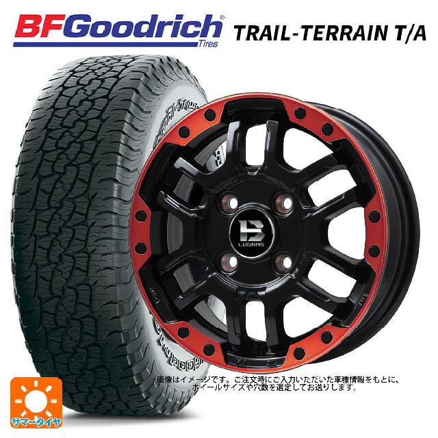 トヨタ ランドクルーザープラド(150系)用 265/65R18 114T BFグッドリッチ トレイルテレーン T/A ホワイトレター 正規品 ビックウェイ ビーラグナス エフアールディー マットブラックリムレッド 新品サマータイヤホイール 4本セット