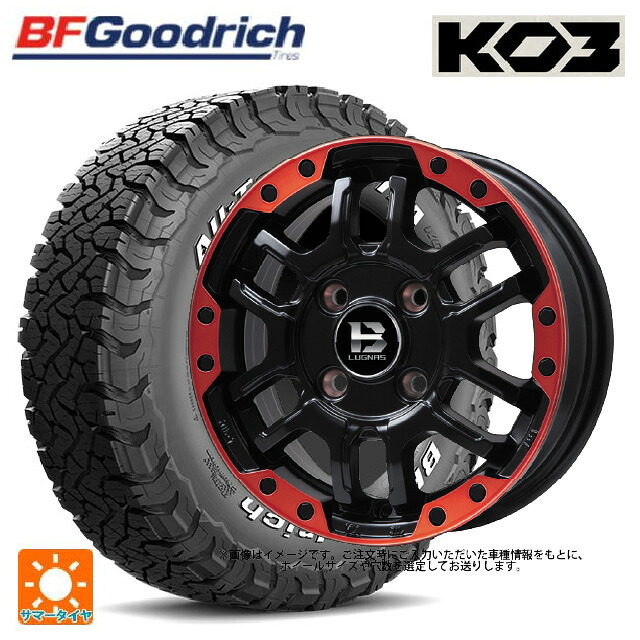スズキ ジムニーノマド(JC74W)用 225/75R16 115/112S BFグッドリッチ オールテレーン TA KO3 ホワイトレター 正規品 ビックウェイ ビーラグナス エフアールディー マットブラックリムレッド 新品サマータイヤホイール 4本セット 108,400円
