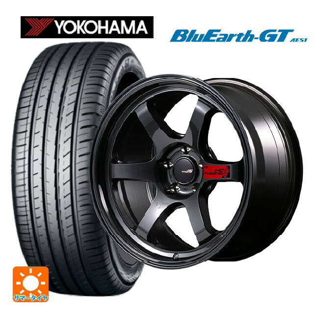 205/50R17 93W XL ヨコハマ ブルーアースGT AE51 エムアイディー MIDレーシング R06 クリスタルブラック 17-7.5J 国産車用 サマータイヤホイール4本セット