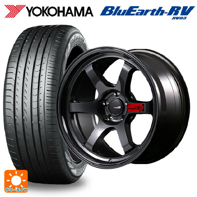 マツダ CX-5(KM系)用 225/65R17 102H ヨコハマ ブルーアース RV03 エムアイディー MIDレーシング R06 クリスタルブラック 新品サマータイヤホイール 4本セット|タイヤホイール専門店コニシタイヤ